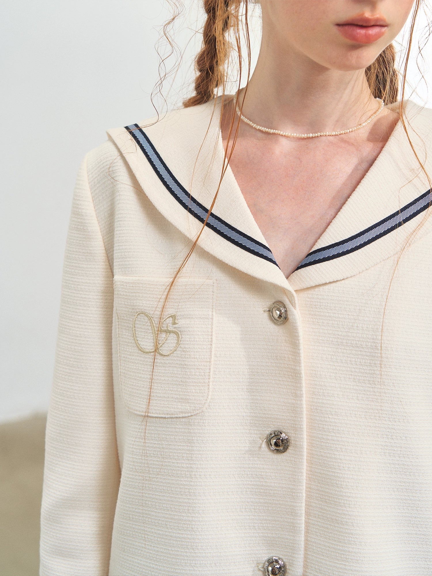 Nautical Embroidery Tweed Jacket