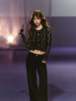 Lace Satin Cardigan Set
