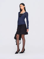 Viscose Hand-Threaded Mock-Layer Sweater