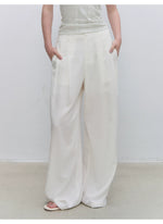 White Lace Overlay Wide Pants