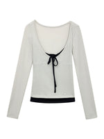 Drawstring Layered V-Neck Top