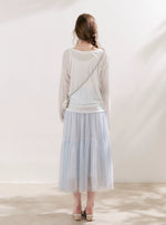 Lace Gauze Midi Skirt