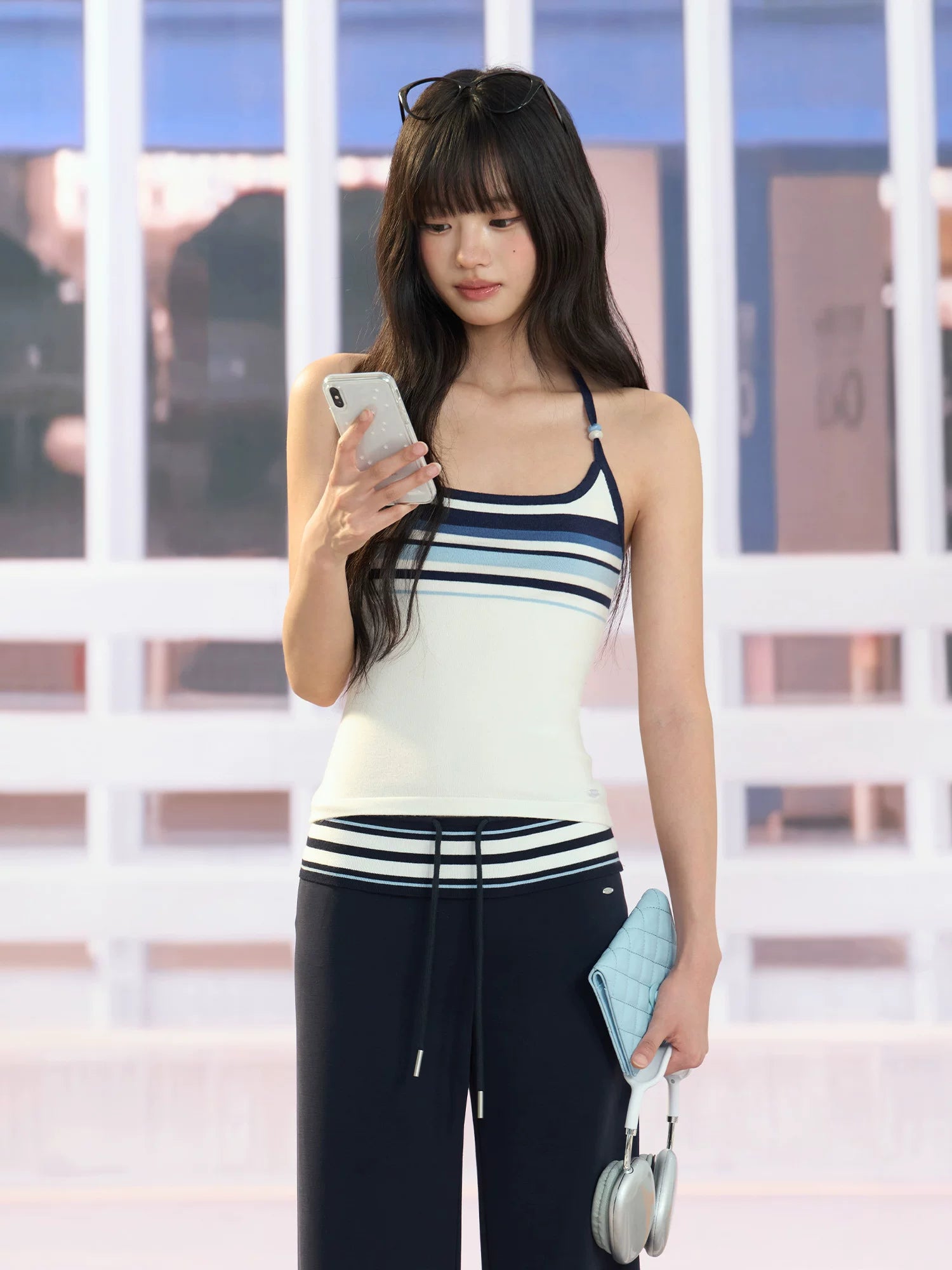 Striped Halter Top &amp; Pants Set