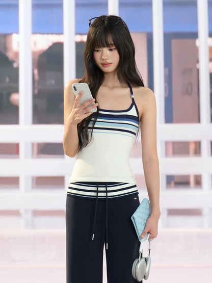 Striped Halter Top &amp; Pants Set