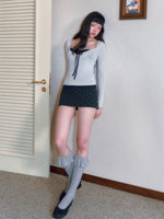 Drawstring Layered V-Neck Top