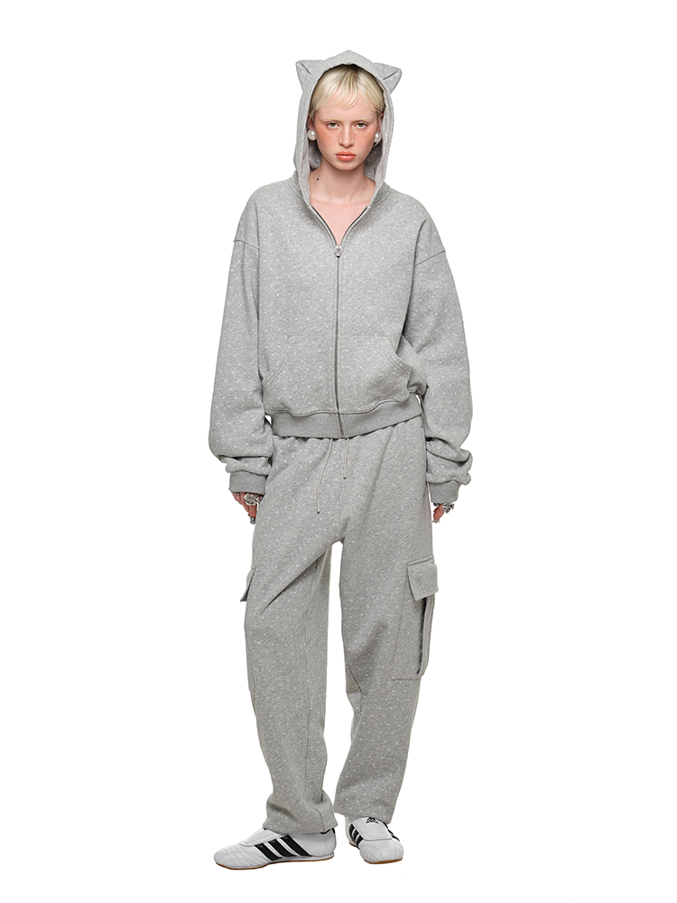 Cat Paw Polka Dot Print Hoodie