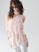 Layered Ruffle One-Shoulder Top