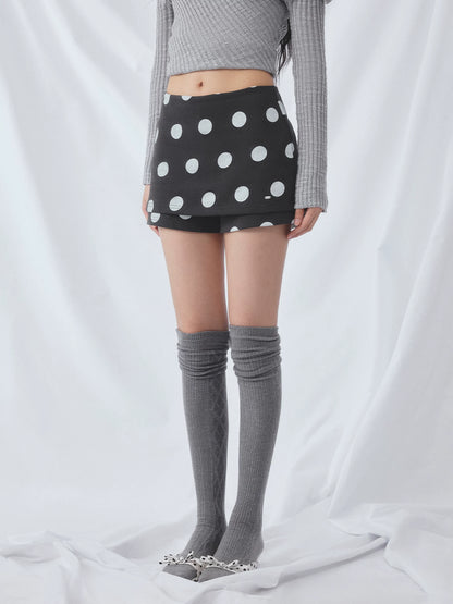 Gray Polka Dot Skort