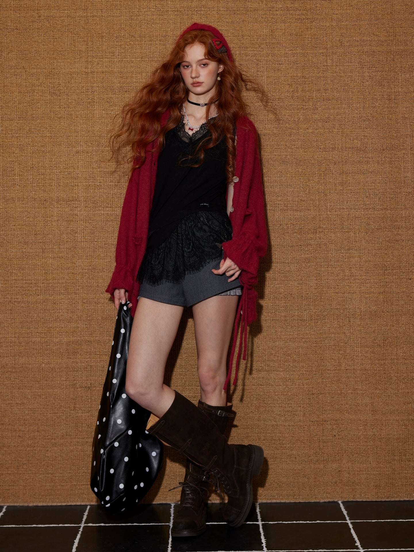 Contrast Fake Two-Piece Illusion High-Waist Shorts