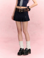 Double Waist Pleated Skirt