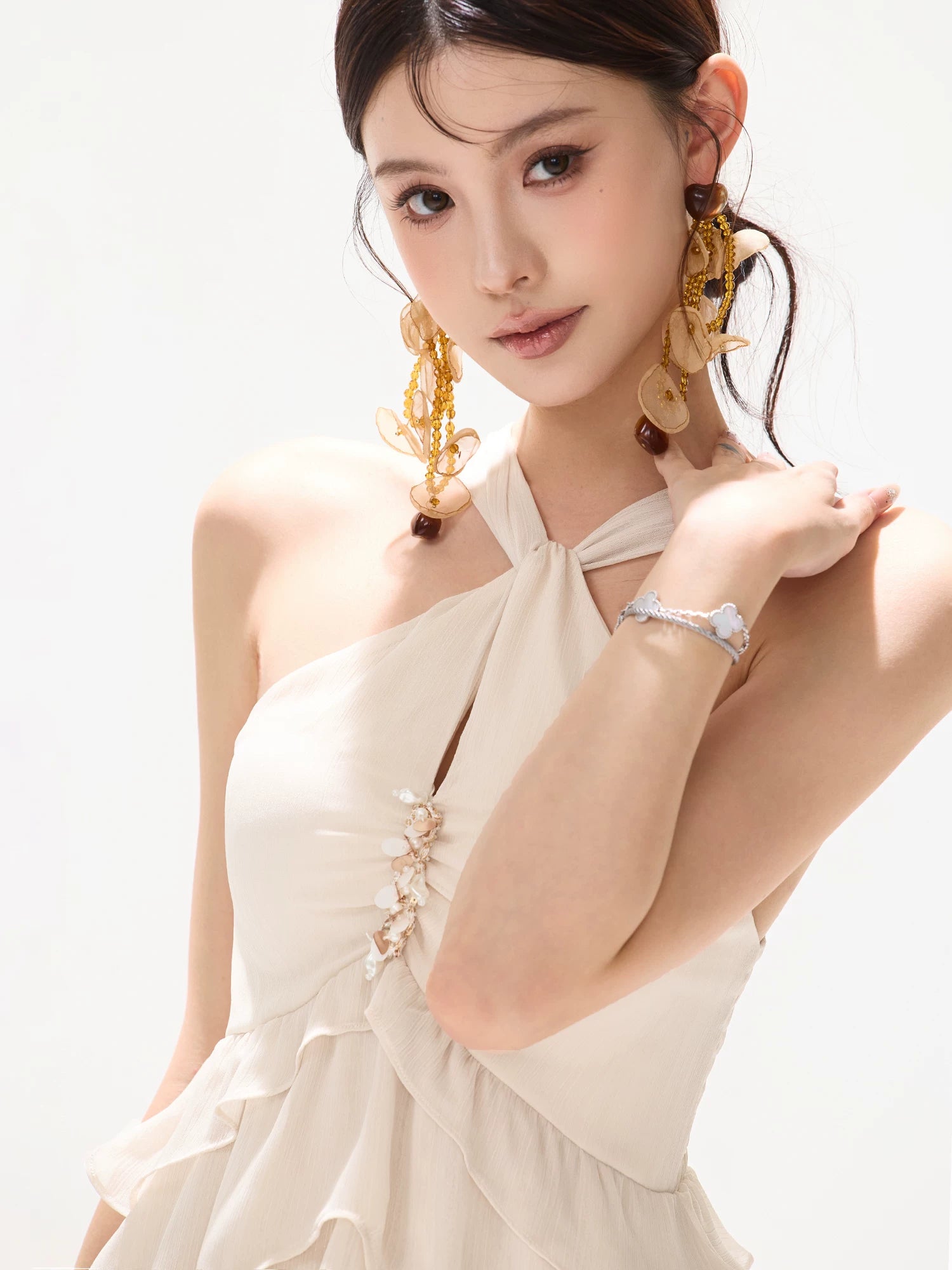 Embellished Chiffon Maxi Dress