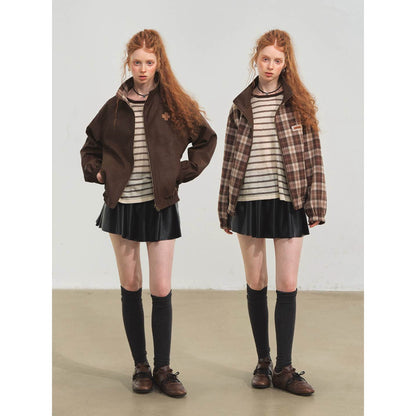 Reversible Vintage Stand-Collar Jacket