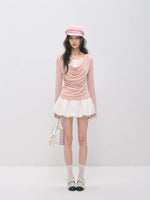 Pleated Bubble Mini Skirt