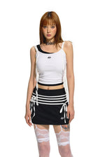 Color Block Mock Two-Piece Halter Top