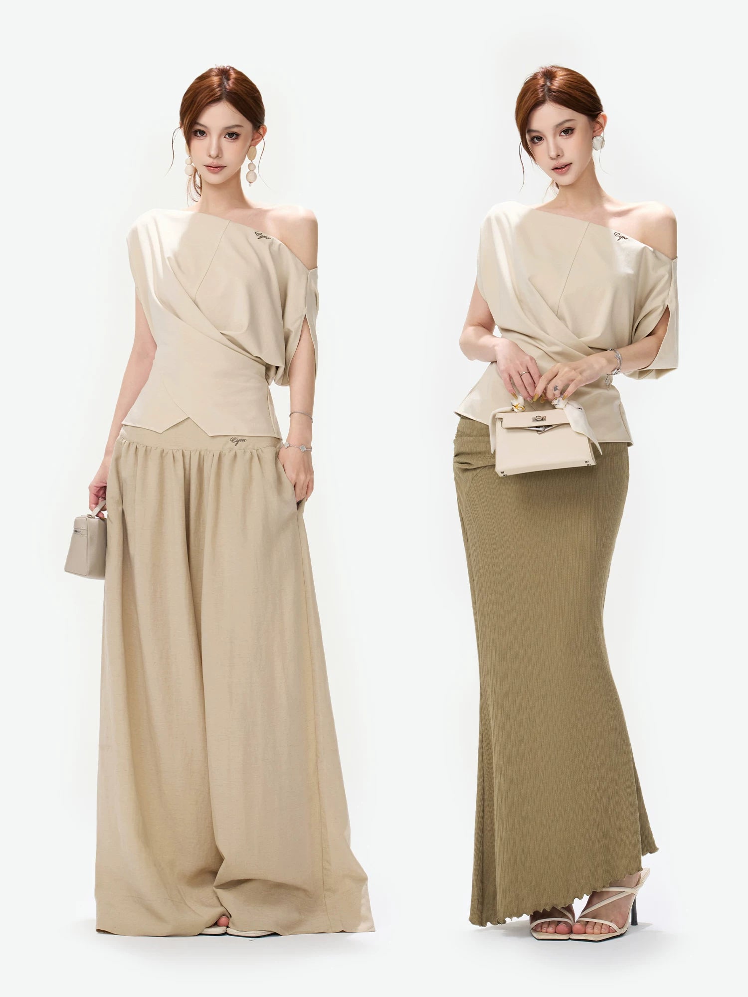 Asymmetric Knit Shoulder Top