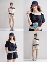 Polka-Dot Off-Shoulder Top & Skirt Set