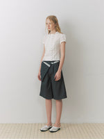 Striped Lace Bermuda Shorts