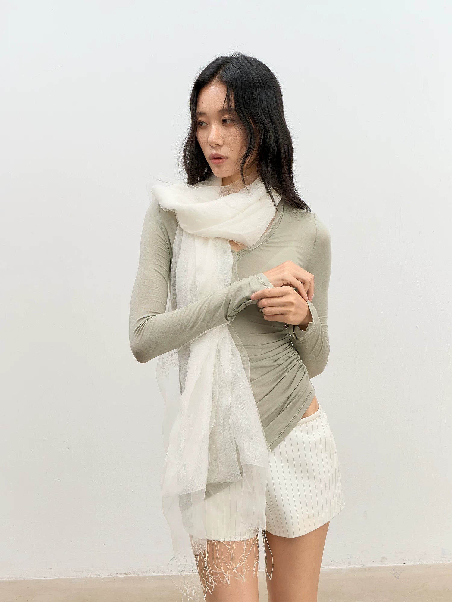 Asymmetric V-Neck Top