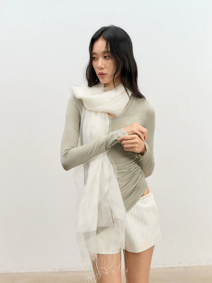 Asymmetric V-Neck Top