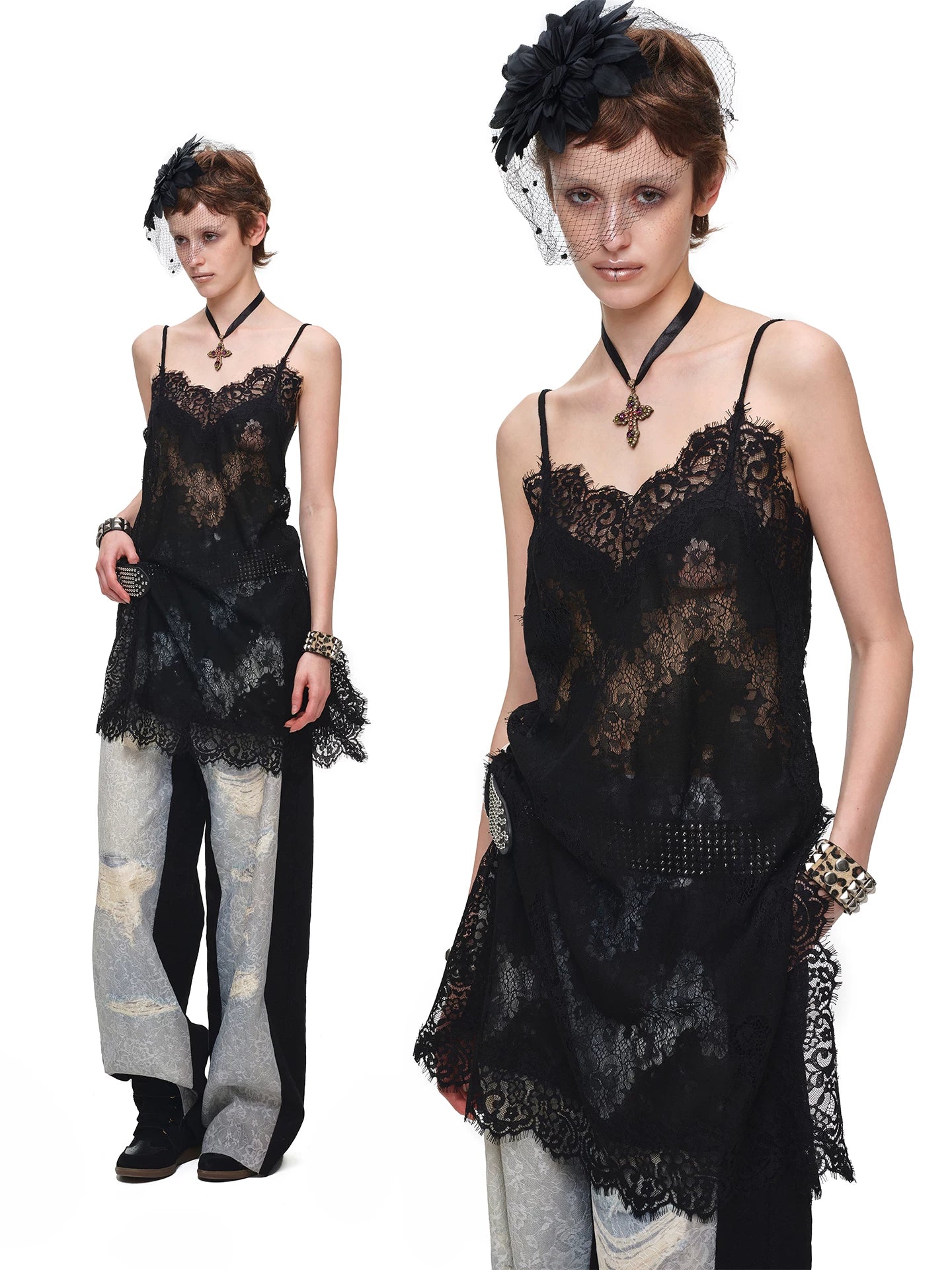 Lace V-neck Slip Dress