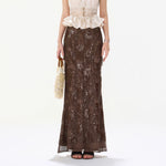 Brown Tassel Sequin Mermaid Skirt