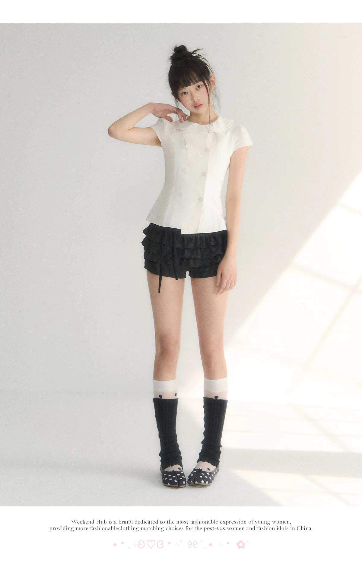 Double-Breasted Collar Blouse