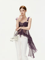 Floral Appliqué Chiffon Cami