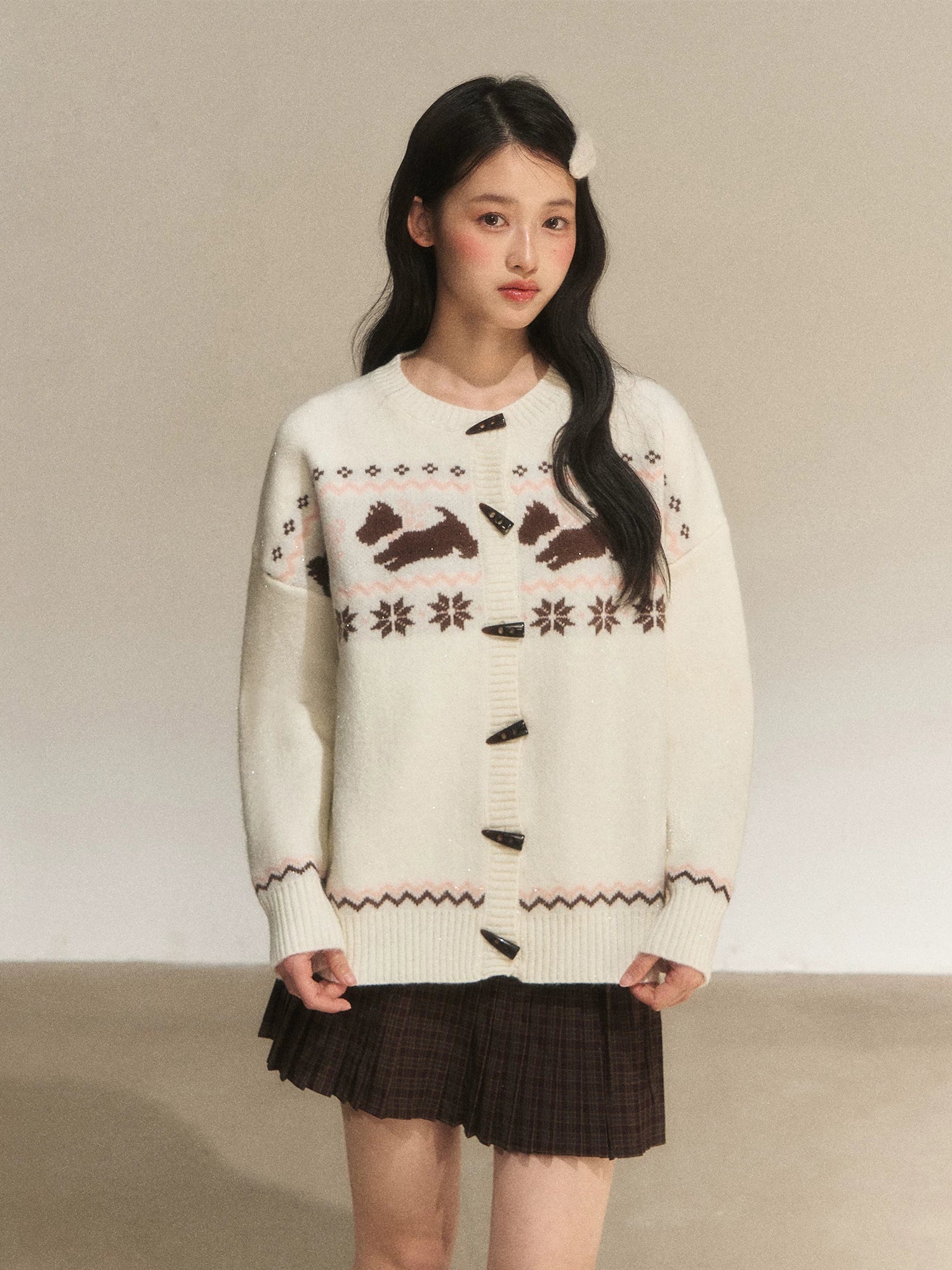 Fair Isle Toggle Cardigan