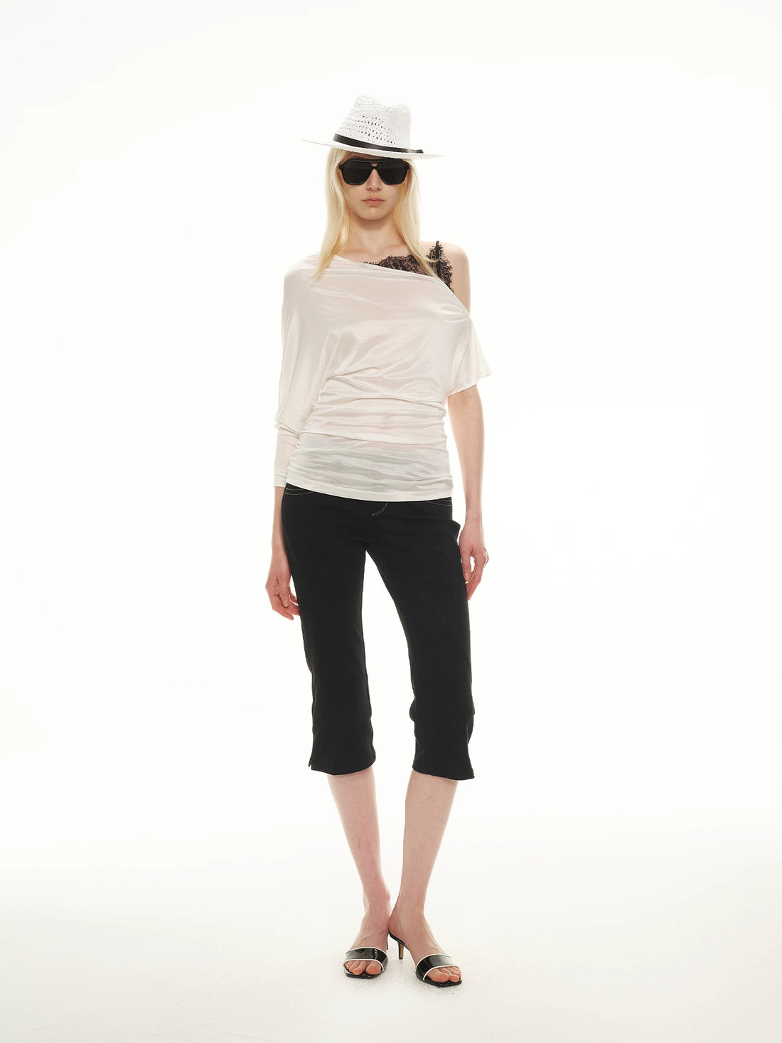 Asymmetric Lace Layer Top