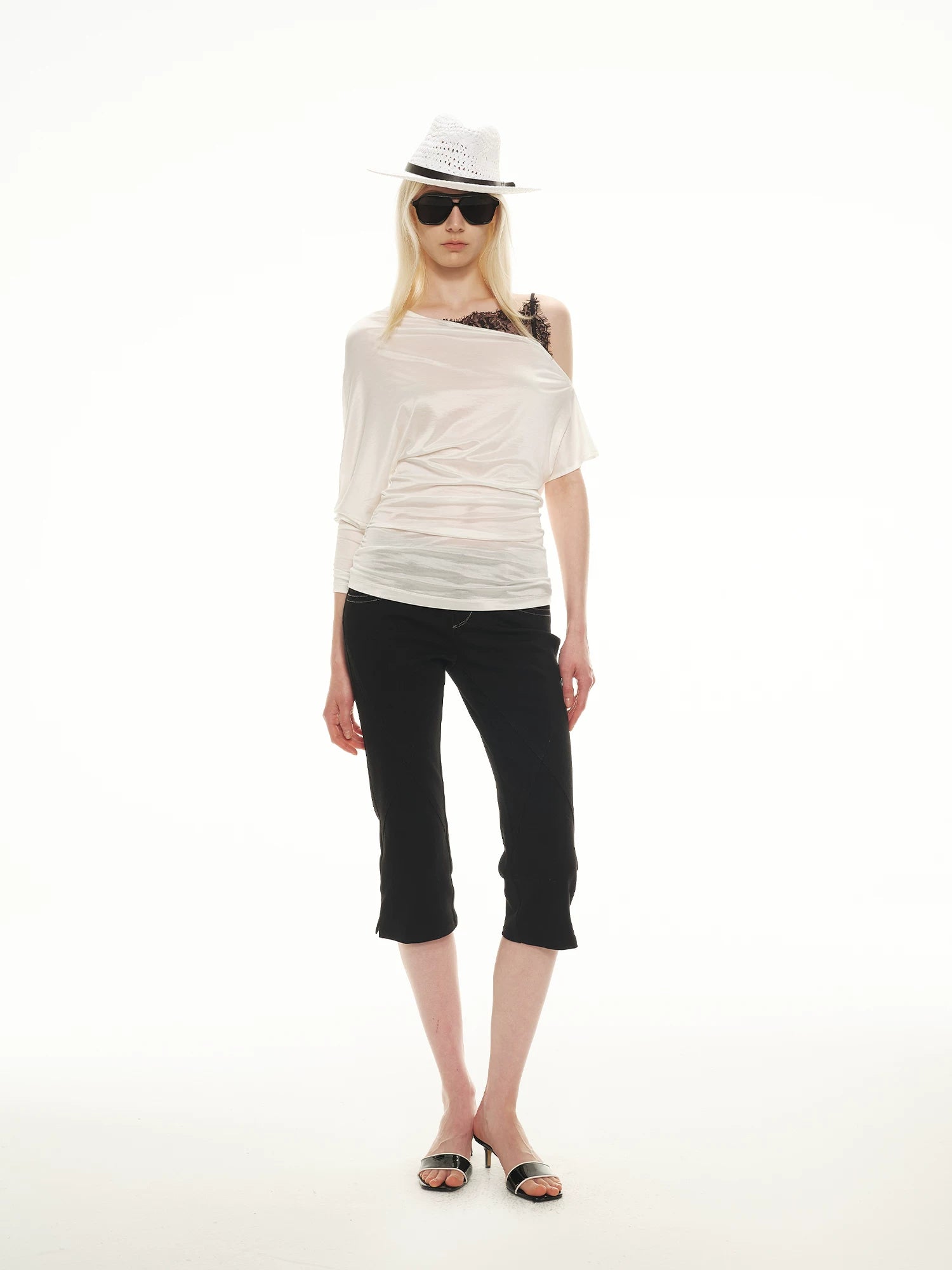 Asymmetric Lace Layer Top
