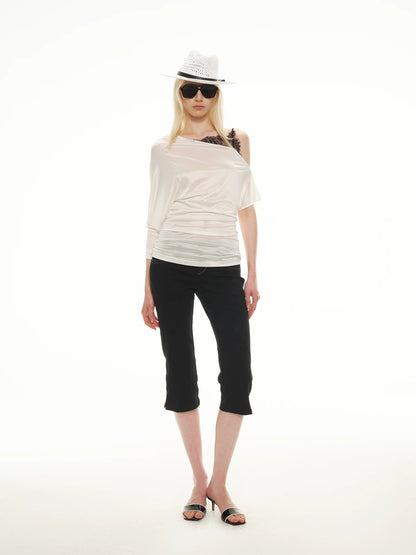 Asymmetric Lace Layer Top