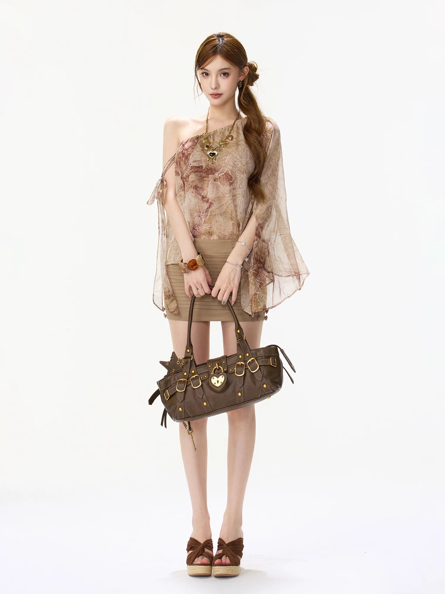 Paisley One-Shoulder Top