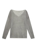 Asymmetric V-Neck Knit Top