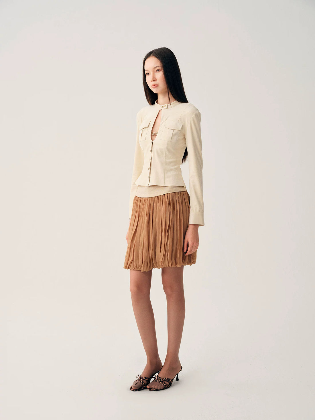 Cutout Suede Cropped Jacket