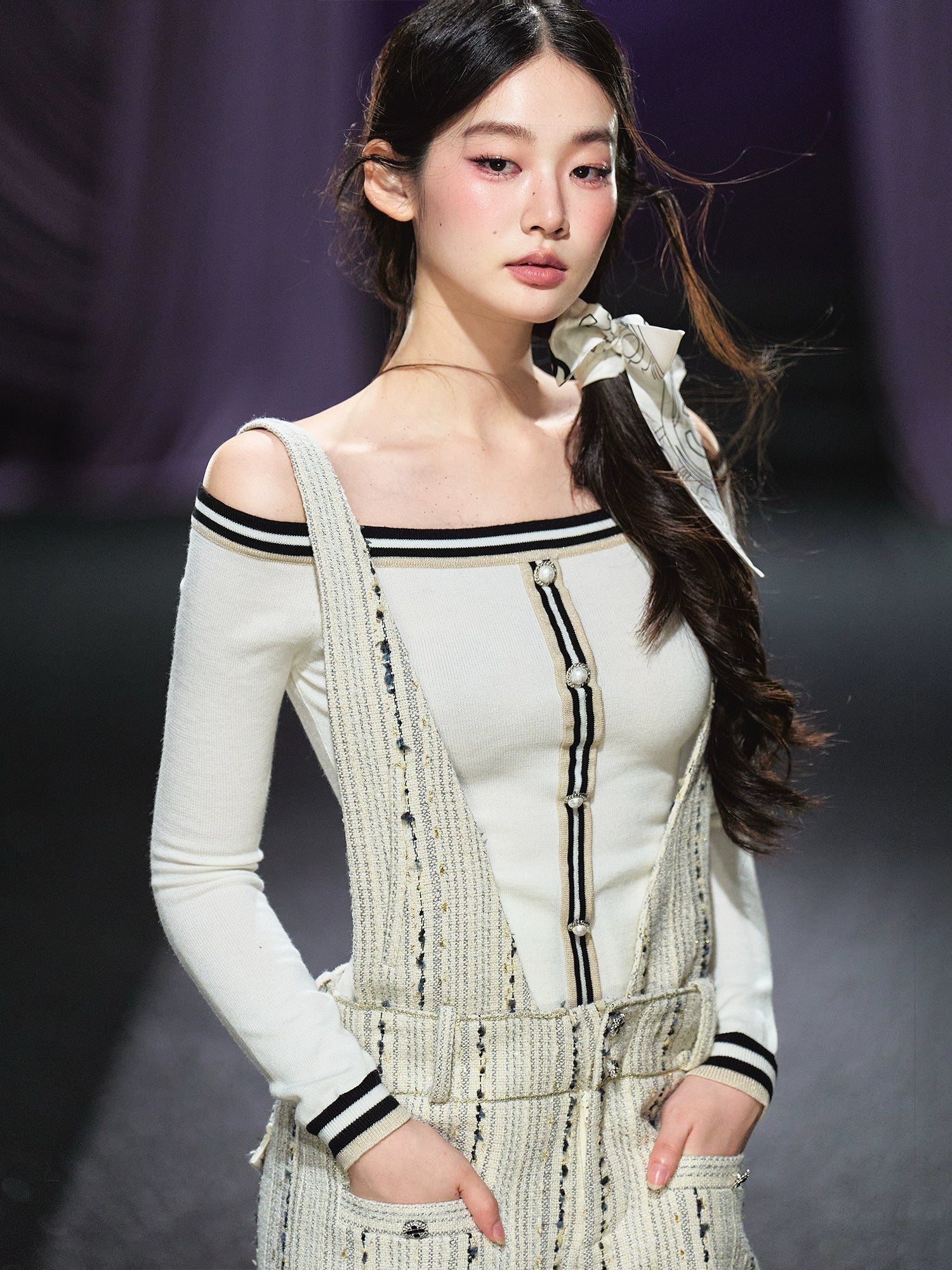 Off-Shoulder Wool Knit Top