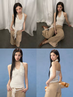 Beaded Halter Camisole & Pants Set
