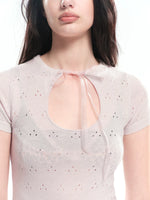 Cutout Knit Short Sleeve Top