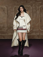 Wool-Blend Long Coat & Dress Set
