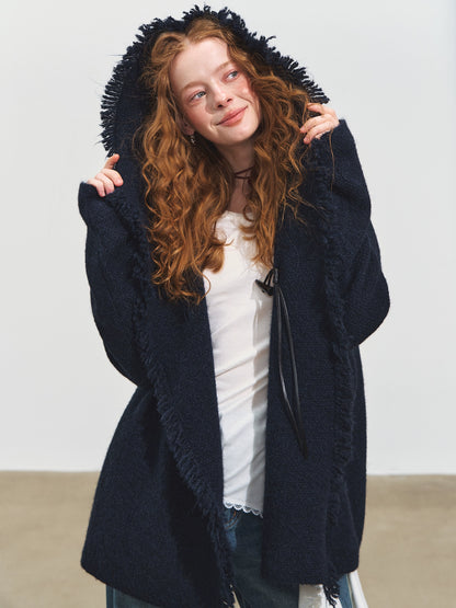 Tassel Hooded Cardigan