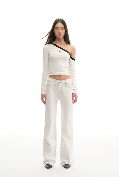 +5CM N2 Smiling Straight Denim Pants