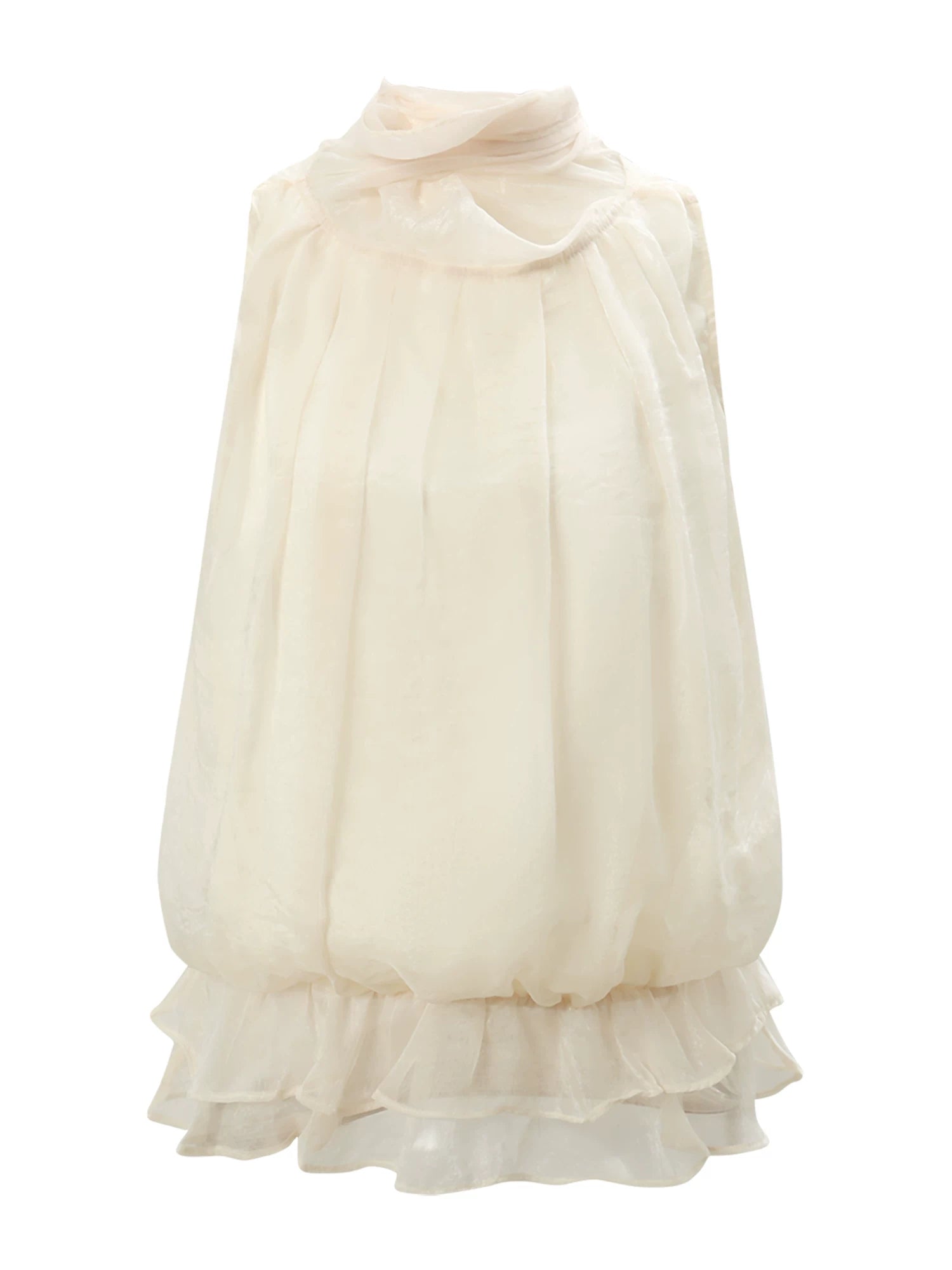 Chiffon Halter Ruffle Tank