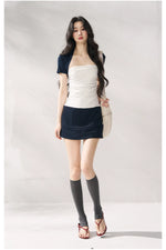 Navy Blue Cropped Shrug & Dress Set