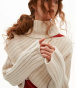 Cross Neck Recycled Knit Sweater