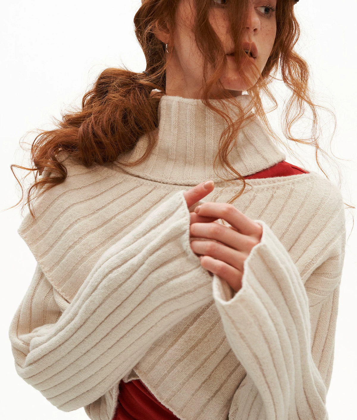 Cross Neck Recycled Knit Sweater