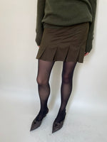Two-Tone Twill Panel Mini Skirt