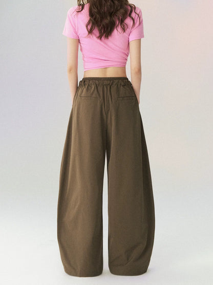 Dual Waistband Curved Casual Pants