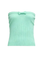 Green Bow Knit Tube Top
