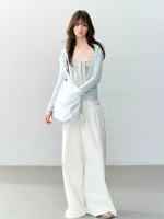 Striped Draped Neck 2-piece Set