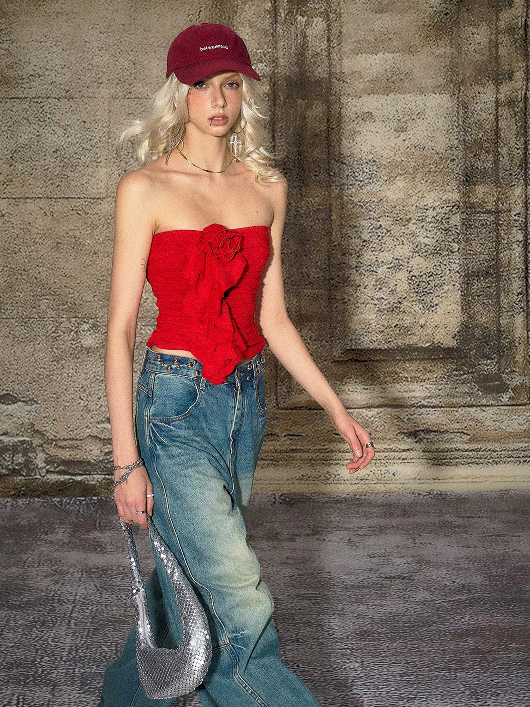 Floral Ruched Tube Top