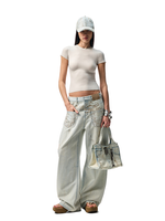 Light Blue Denim Wide-Leg Machete Pants